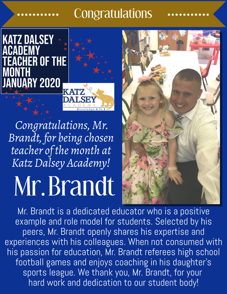 Katz Dalsey Academy Teacher of the Month