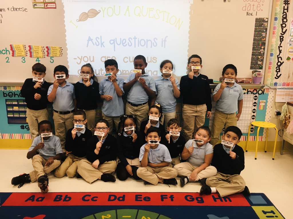 We are learning how to ask questions in first grade and we “mustache” you a question!