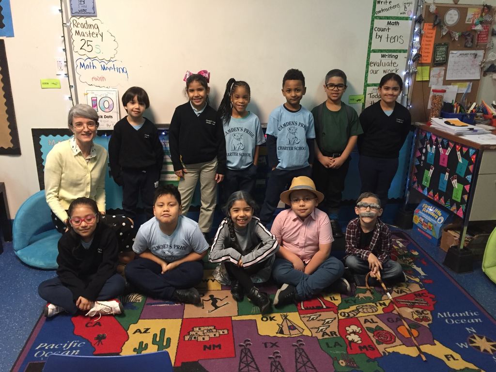 1st grade dressed up to celebrate the 100th day of school!